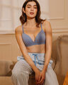 Brassiere Azul Corte Láser,AZUL PASTEL